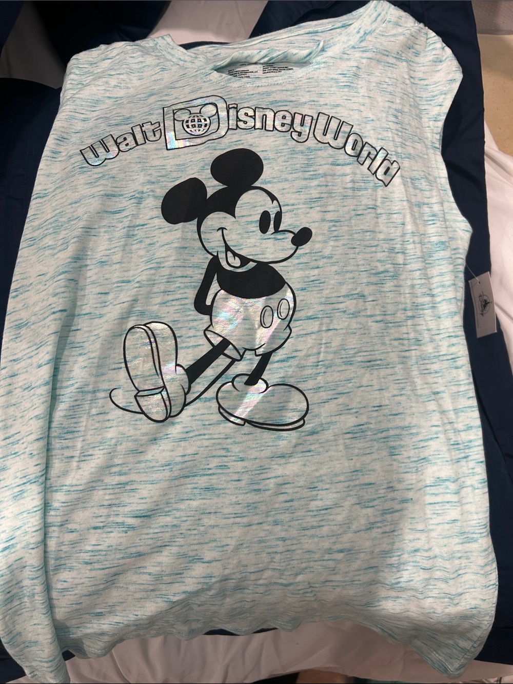 NWT Disney Light Aqua Heather Mickey Mouse Sleeveless Tee size SMALL